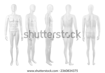 The mannequin's body is isolated over a white background