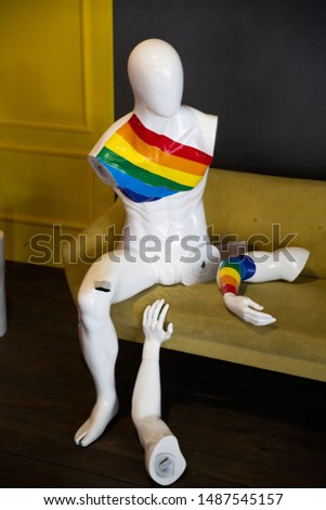 Mannequins for clothing. Gay Pride Flag 