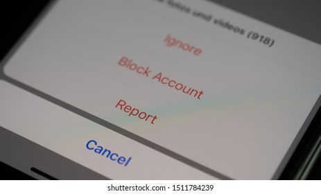 Mannheim - Baden Württemberg / Germany  09.23.2019: Close Up Of Menu For Spam Message On IPhone