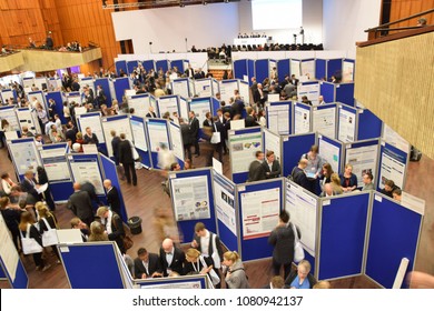 Mannheim, Germany - April 5, 2018: Poster Presentation At The German Cardiologist Congress In Mannheim