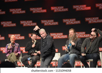 MANNHEIM, GERMANY - MAR 17th 2018: Ron Perlman, Ryan Hurst And Tommy Flanagan At Walker Stalker Germany, A Two Day Convention For Fans Of The Walking Dead