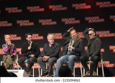 MANNHEIM, GERMANY - MAR 17th 2018: Ron Perlman, Ryan Hurst And Tommy Flanagan At Walker Stalker Germany, A Two Day Convention For Fans Of The Walking Dead