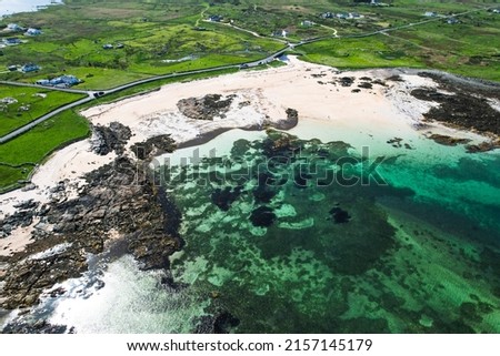 Mannin Bay Blueway, a white sandy beach, southwest of Clifden in county Galway, Ireland