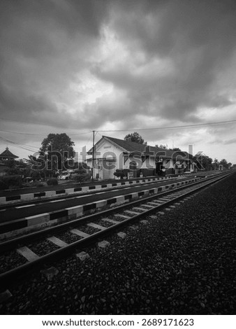 Manonjaya station at west Java with old architecture and dramatic sky
