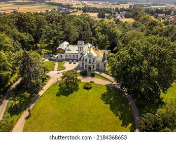 A Manor House In A Park In The Village Of Oblegorek, Poland.