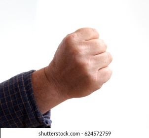 Man's Fist  Isolated On White Background