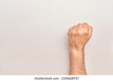 Man's Fist Up Vindication Struggle Working Class White Bright Background