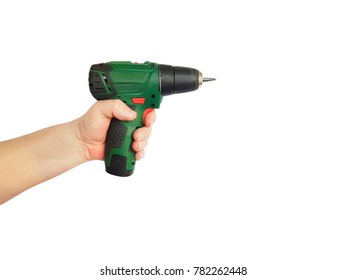 man's hand drill, isolated - Shutterstock ID 782262448