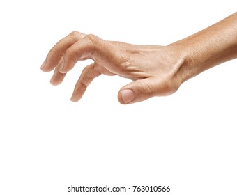 Mans Hand Grabbing Something Isolated On Stock Photo 763010566 ...