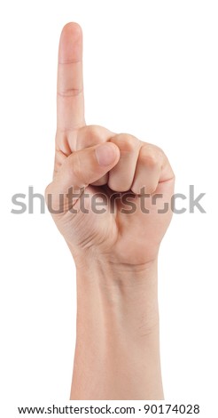 man's hand isolated on white background