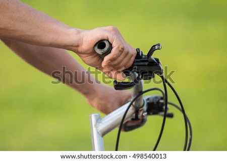 Similar – Image, Stock Photo detail of road bike handlebar