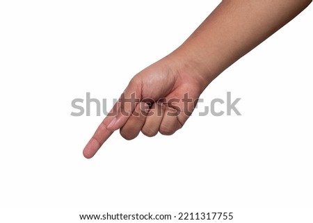 a man's hand is pointing down, the concept of boss is commanding