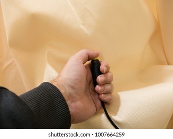 Man's Hand Pressing Emergency Buzzer For Nurse