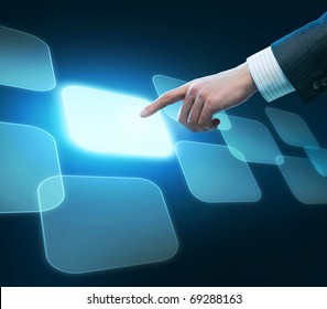 Man's hand pushing the button.Choice concept - Powered by Shutterstock