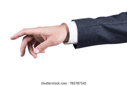 Man's Hand In Suit Pointing In The Air.