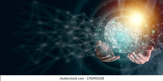 Hand with digital globe Images, Stock Photos & Vectors | Shutterstock