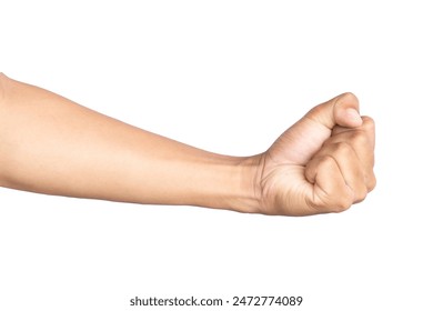 Man's hands making gestures isolated white background