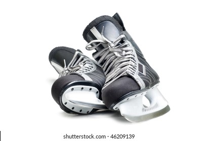 Man's Hockey Skates. Isolated On White Background.