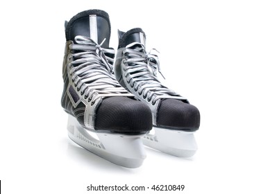 Man's Hockey Skates. Isolated On White Background.