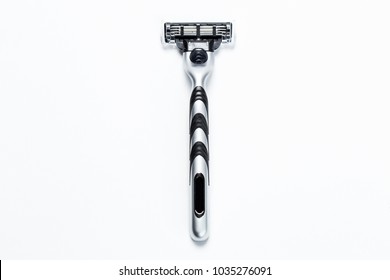 Man's Razor On A White Background. Close-up.