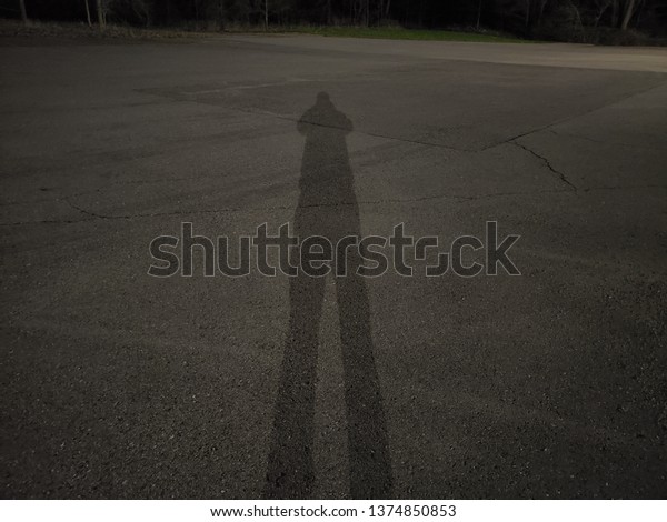 mans shadow moon\
light