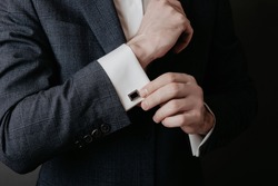 Man's Style. Dressing Suit Shirt And Cuffs.
