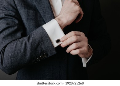 Man's style. dressing suit shirt and cuffs.