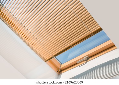 Mansard Roof Window With Shutter Blinds.