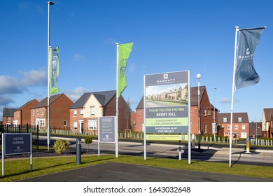 Mansfield, Nottinghamshire, UK. February 12th 2020. New Housing Development On The Outskirts Of Mansfield Helping To Solve The Housing Crisis.