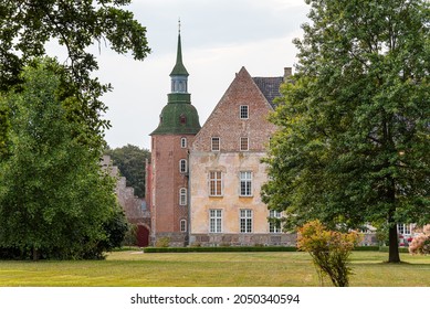 Mansion House And Church Of Holsteinborg Castle, Beuatifully Situated Among The Trees In The Big Garden, Denmark, August 10, 2021