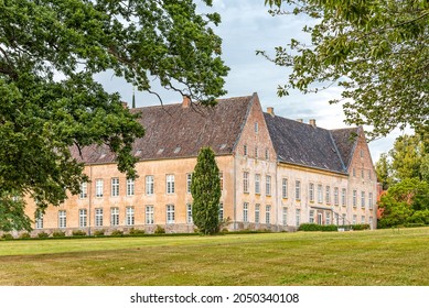 Mansion House Of Holsteinborg Castle, Beuatifully Situated Among The Trees In The Big Garden, Denmark, August 10, 2021