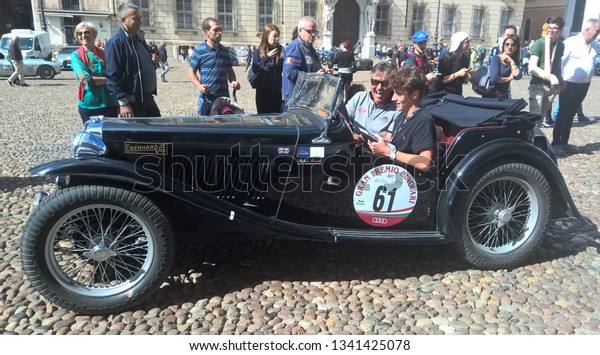 Mantua, 17 September 2017, G.P. Nuvolari.\
Review of historic cars dedicated to the great racing driver Tazio\
Nuvolari, born and lived in Mantua,\
Italy