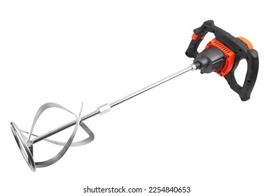 Manual construction mixer isolated on white background - Shutterstock ID 2254840653