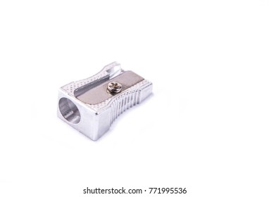 Manual pencil sharpner on the white background