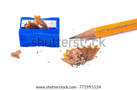 Manual pencil sharpner on the white background