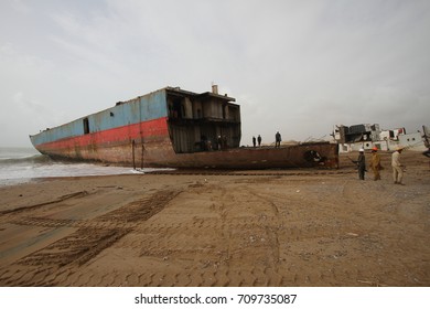 Manually dissasembled vessel in Gadani ship breaking yard