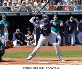 Manuel Margot Center Fielder For The San Diego Padres At Peoria Stadium In Peoria Arizona USA February 26,2017.