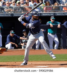 Manuel Margot Center Fielder For The San Diego Padres At Peoria Stadium In Peoria Arizona USA February 26,2017.