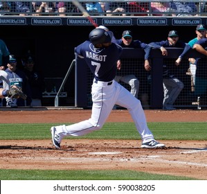 Manuel Margot Center Fielder For The Seattle Mariners At Peoria Stadium In Peoria Arizona USA February 25 ,2017.