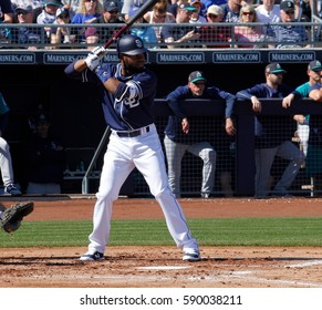 Manuel Margot Center Fielder For The Seattle Mariners At Peoria Stadium In Peoria Arizona USA February 25 ,2017.