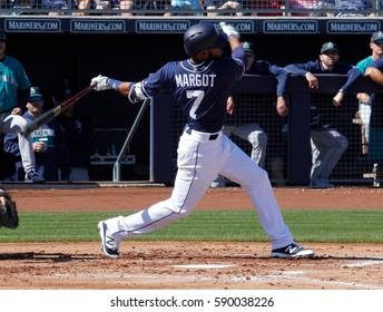 Manuel Margot Center Fielder For The Seattle Mariners At Peoria Stadium In Peoria Arizona USA February 25 ,2017.