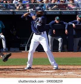 Manuel Margot Center Fielder For The Seattle Mariners At Peoria Stadium In Peoria Arizona USA February 25 ,2017.