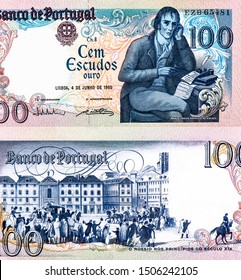 Manuel Maria Barbosa Du Bocage, Portrait From Portuguese 100 Escudos 1985 Banknotes. 