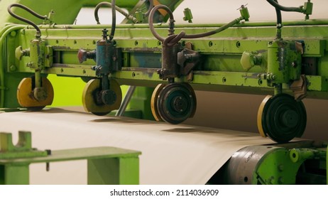 Manufactoring Equipment Produce Paper Machine Shafts At Paper Mill. Equipment. Paper Production.