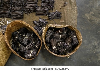 Manufacture of Bourbon vanilla in a craft workshop in east of Madagascar