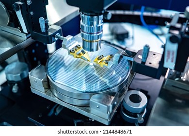 Manufacture of microprocessors. Creation of microchips. Equipment for production of nano processors. Creation and testing of electronic chip under microscope. Chip testing equipment.