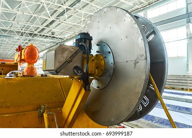 Manufacturing concrete slabs. reinforced concrete production f - Shutterstock ID 693999187