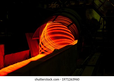 Manufacturing Of Industrial Steel Wire On A Wire Mill. Iron And Steel Works Of Ferrous Metallurgy. Web Banner.