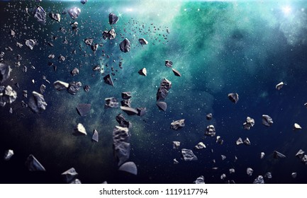 Many Asteroids In Space