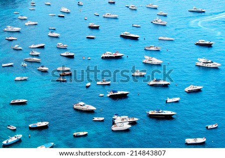 Many boats on water